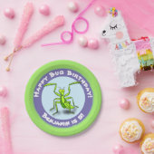 Cute Grappig green praing mantis cartoon jarig Papieren Bordje (Feest)