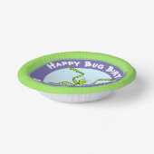 Cute Grappig green praing mantis cartoon jarig Papieren Kommen (Gebogen)