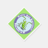 Cute Grappig green praing mantis cartoon Servet (Hoek)