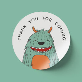 Cute grappig monster. Birthday bedankt voor je kom Ronde Sticker