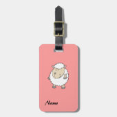 Cute Grappig schattig schaapenmonogram Bagagelabel (Voorkant verticaal)