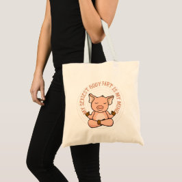 Cute Grappig Varken Meditatie Yoga Boodschappentas Tote Bag