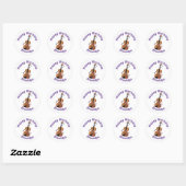 Cute Grappig violin musical cartoon classi Ronde Sticker (Vel)