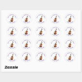 Cute Grappig violin musical cartoon leraar award Ronde Sticker (Vel)