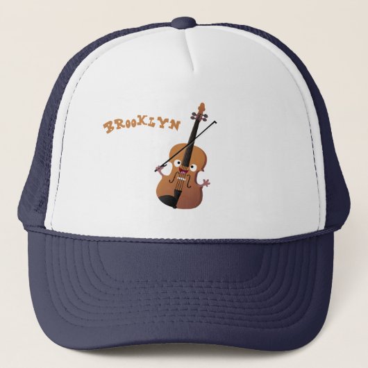 Cute Grappig violin muzikaal tekenfilmfragment Trucker Pet (Voorkant)
