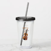 Cute grappig vioolmusical acryl drinkbeker (Achterkant)
