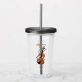 Cute grappig vioolmusical acryl drinkbeker (Voorkant)
