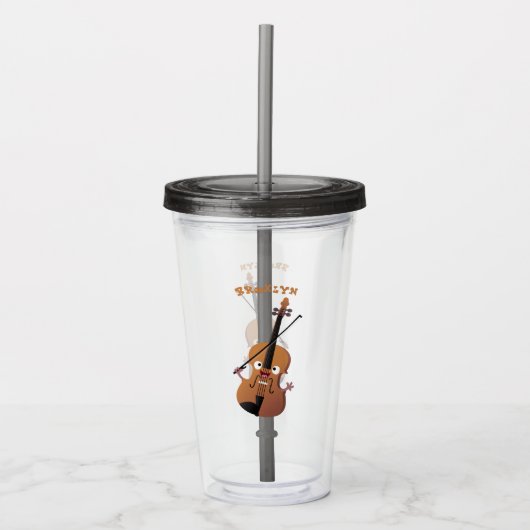 Cute grappig vioolmusical acryl drinkbeker (Voorkant)