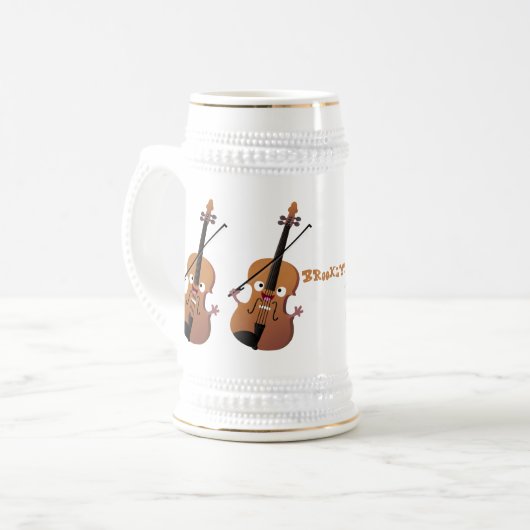 Cute grappig vioolmusical bierpul (Voorkant links)
