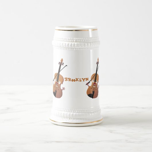 Cute grappig vioolmusical bierpul (Center)