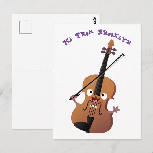 Cute grappig vioolmusical briefkaart (Voorkant / Achterkant)