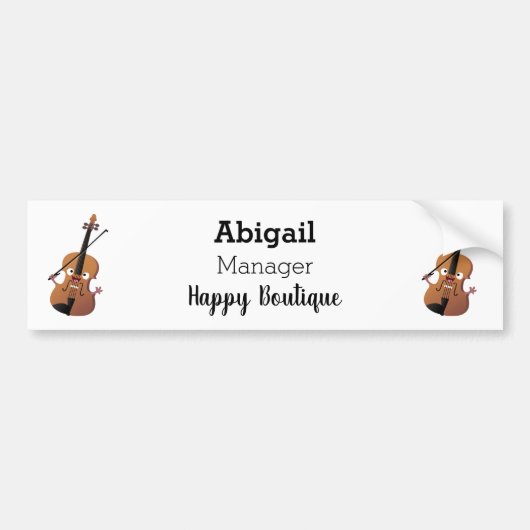Cute grappig vioolmusical bumpersticker (Voorkant)