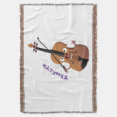 Cute grappig vioolmusical deken (Voorkant Verticaal)