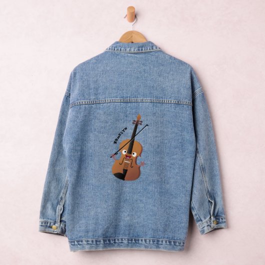 Cute grappig vioolmusical denim jacket (Hangar)