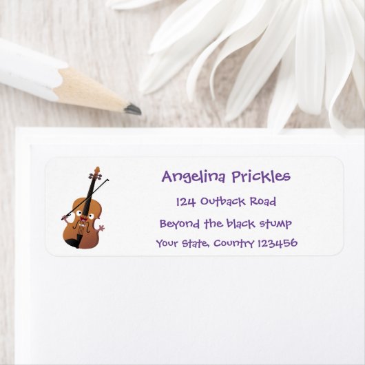 Cute grappig vioolmusical etiket (Insitu)