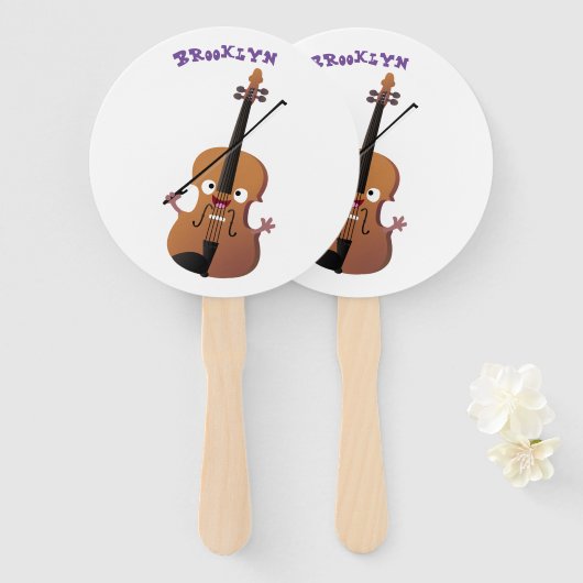 Cute grappig vioolmusical handwaaier (Voorkant en achterkant)
