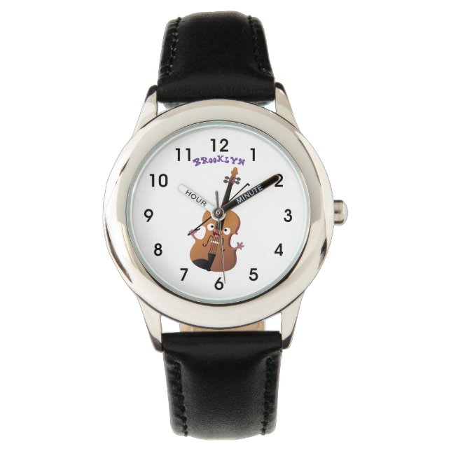 Cute grappig vioolmusical horloge (Voorkant)