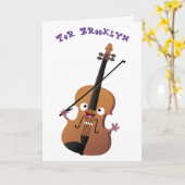 Cute grappig vioolmusical kaart (Gele Bloem)