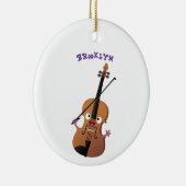 Cute grappig vioolmusical keramisch ornament (Rechts)
