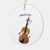 Cute grappig vioolmusical keramisch ornament (Links)