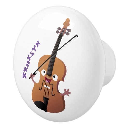 Cute grappig vioolmusical keramische knop (Rechts)