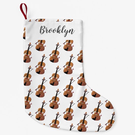 Cute grappig vioolmusical kleine kerstsok (Voorkant)