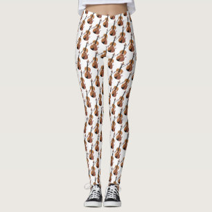 Cute grappig vioolmusical leggings