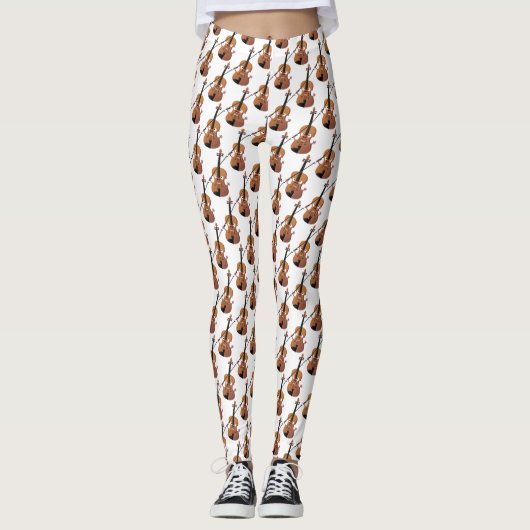 Cute grappig vioolmusical leggings (Voorkant)