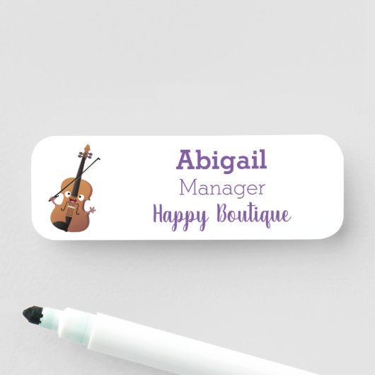 Cute grappig vioolmusical naamplaatje (In situ)