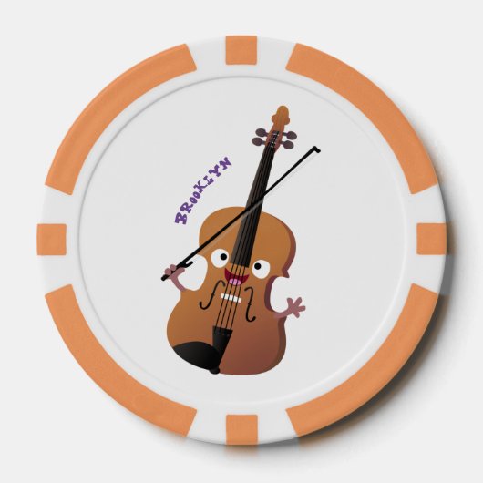 Cute grappig vioolmusical poker chips (Voorkant)