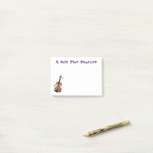Cute grappig vioolmusical post-it® notes (Op bureau)
