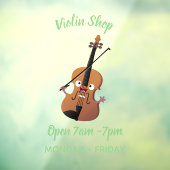 Cute grappig vioolmusical raamsticker (Vel 3)