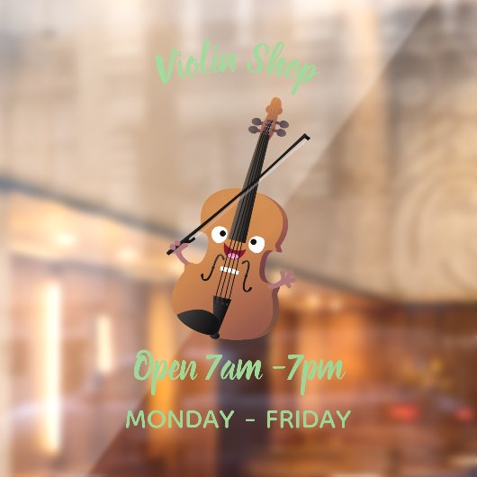 Cute grappig vioolmusical raamsticker (Vel 2)