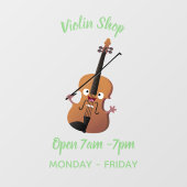 Cute grappig vioolmusical raamsticker (Vel)