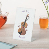 Cute grappig vioolmusical reclamebord met voetstuk (Insitu)