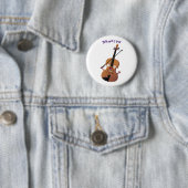 Cute grappig vioolmusical ronde button 5,7 cm (In situ)