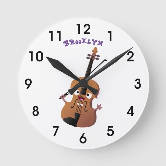 Cute grappig vioolmusical ronde klok (Voorkant)
