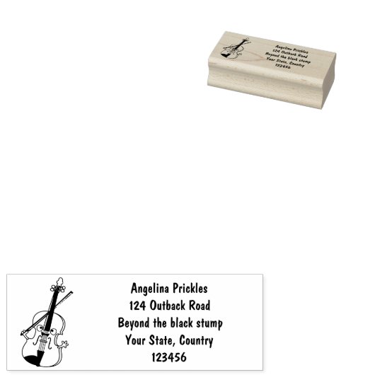 Cute grappig vioolmusical rubberstempel (Gestempeld)