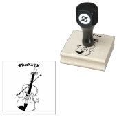 Cute grappig vioolmusical rubberstempel (Gestempeld)