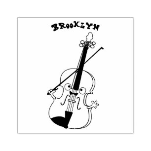Cute grappig vioolmusical rubberstempel