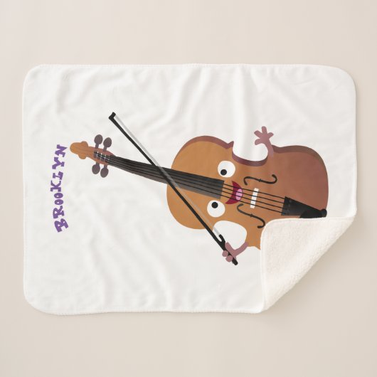 Cute grappig vioolmusical sherpa deken (Voorkant (horizontaal))