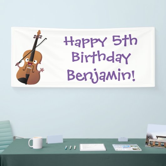 Cute grappig vioolmusical spandoek (Beurs)