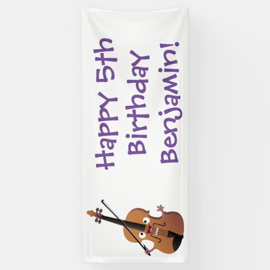 Cute grappig vioolmusical spandoek (Verticaal)