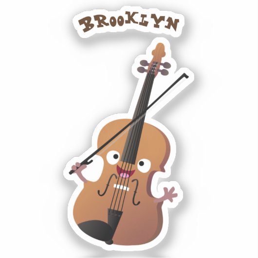 Cute grappig vioolmusical sticker (Voorkant)