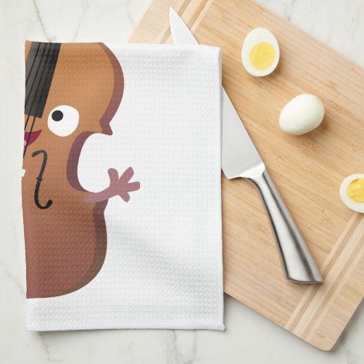 Cute grappig vioolmusical theedoek (Quarter Fold)