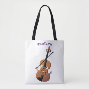 Cute grappig vioolmusical tote bag