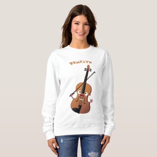 Cute grappig vioolmusical trui (Voorkant volledig)