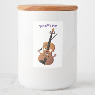 Cute grappig vioolmusical voedselcontainer etiket