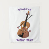 Cute grappig vioolmusical wandkleed (Voorkant)