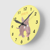 Cute grappigaarvark cartoon  ronde klok (Hoek)